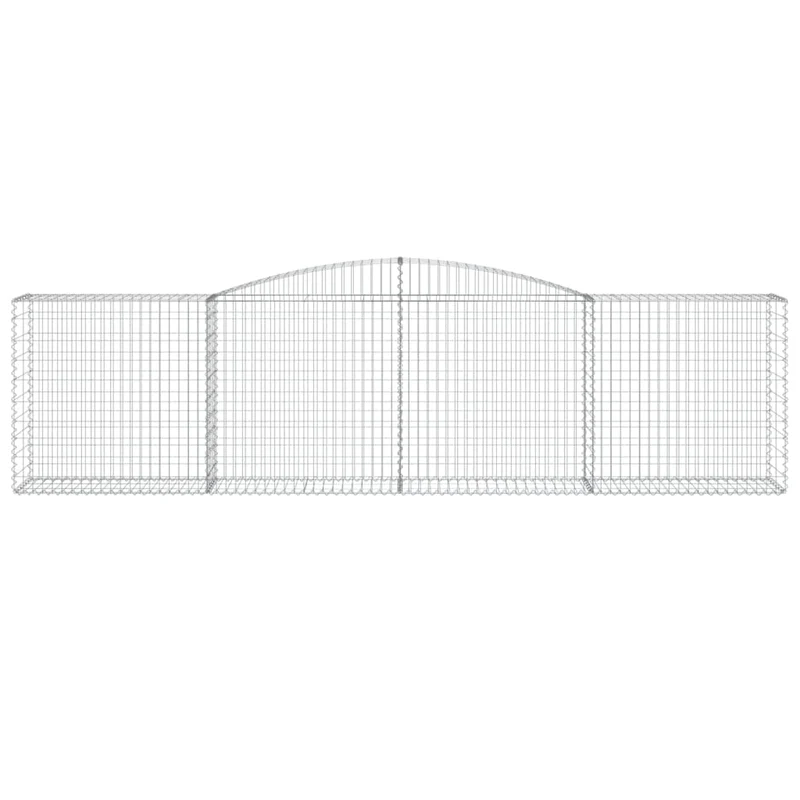 Cestas De Gaviones 8 Uds Forma De Arco Hierro 400x50x100/120 Cm