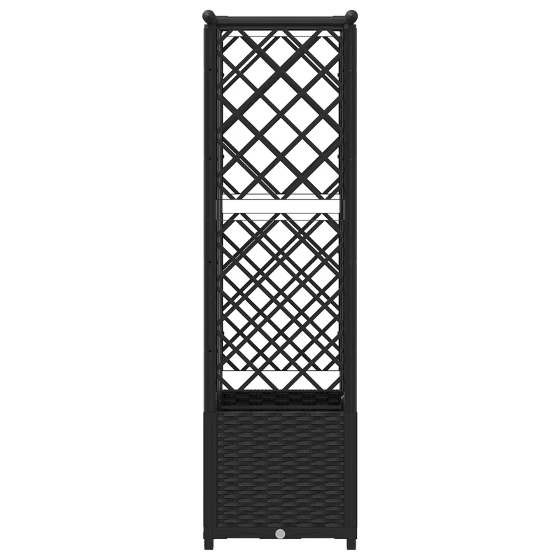 Cama Elevada Con Trellis Y Techo Negro 124 X 40 X 136 Cm Pp