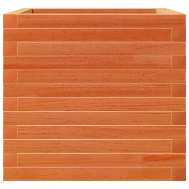 Jardinera Madera Maciza De Pino Marrón Cera 50x50x45,5 Cm