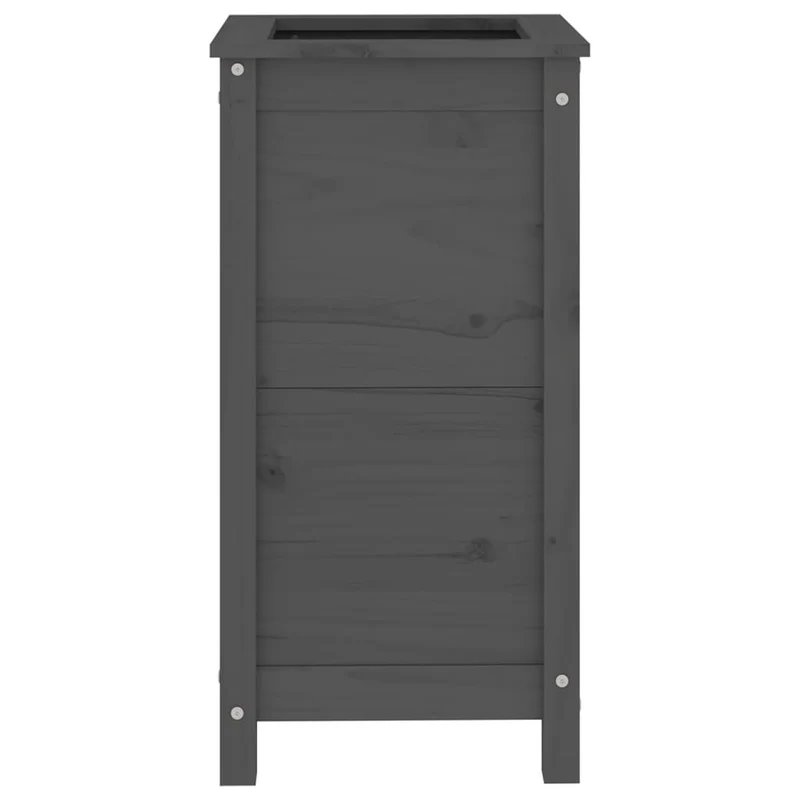 Jardinera Madera Maciza De Pino Gris 40x40x78 Cm