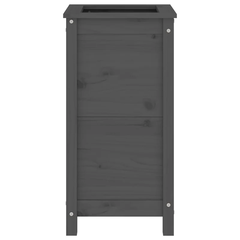 Jardinera Madera Maciza De Pino Gris 40x40x78 Cm