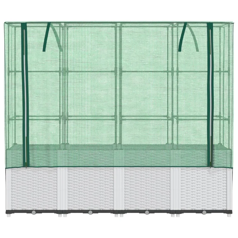 Arriate Con Cubierta Invernadero Aspecto Ratán 160x40x153 Cm