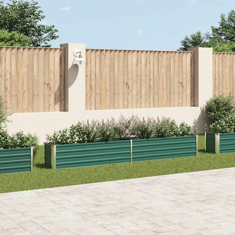 Arriate De Jardín De Acero Galvanizado Verde 320x40x45 Cm