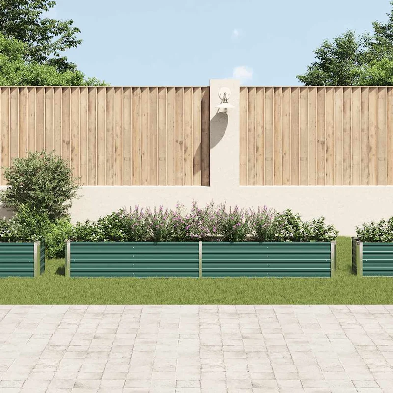 Arriate De Jardín De Acero Galvanizado Verde 320x40x45 Cm