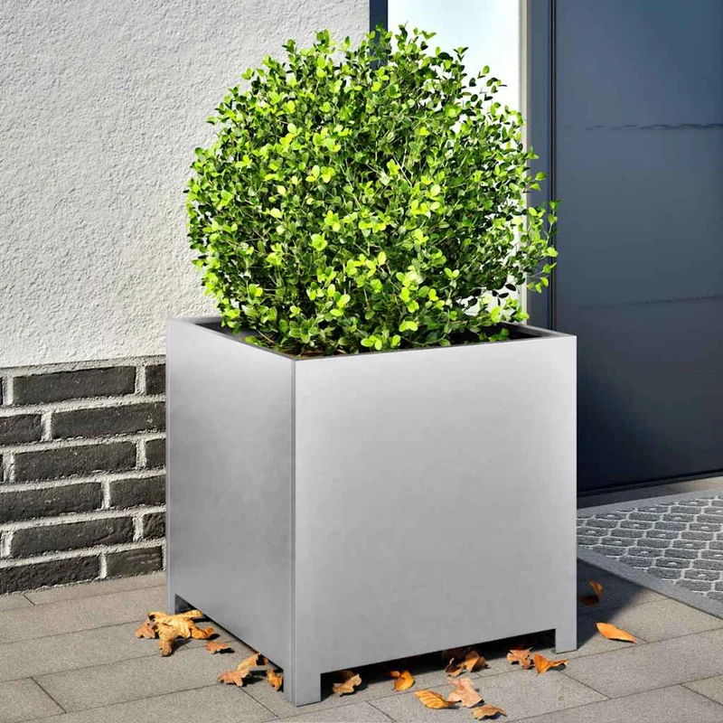 Jardinera De Acero Galvanizado 50x50x50 Cm