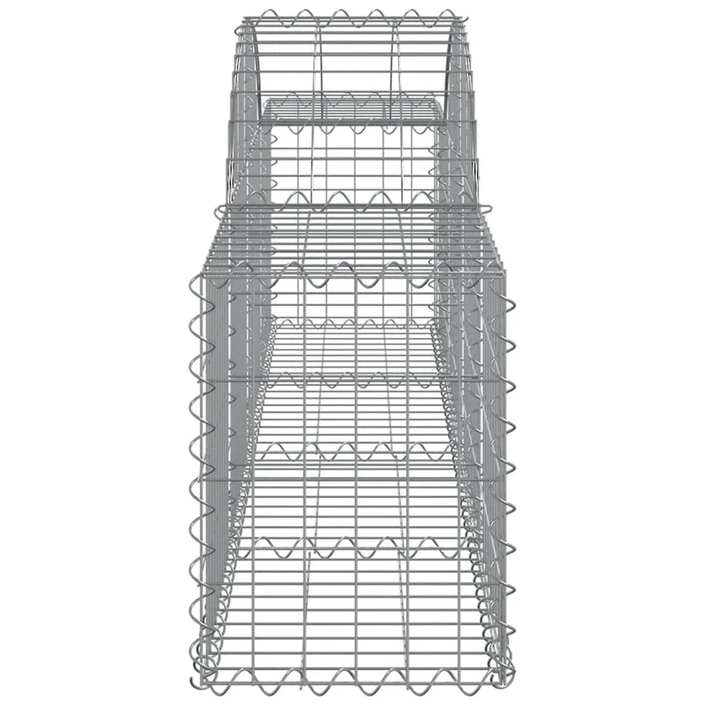Cestas De Gaviones 3 Uds Forma De Arco Hierro 200x30x40/60 Cm