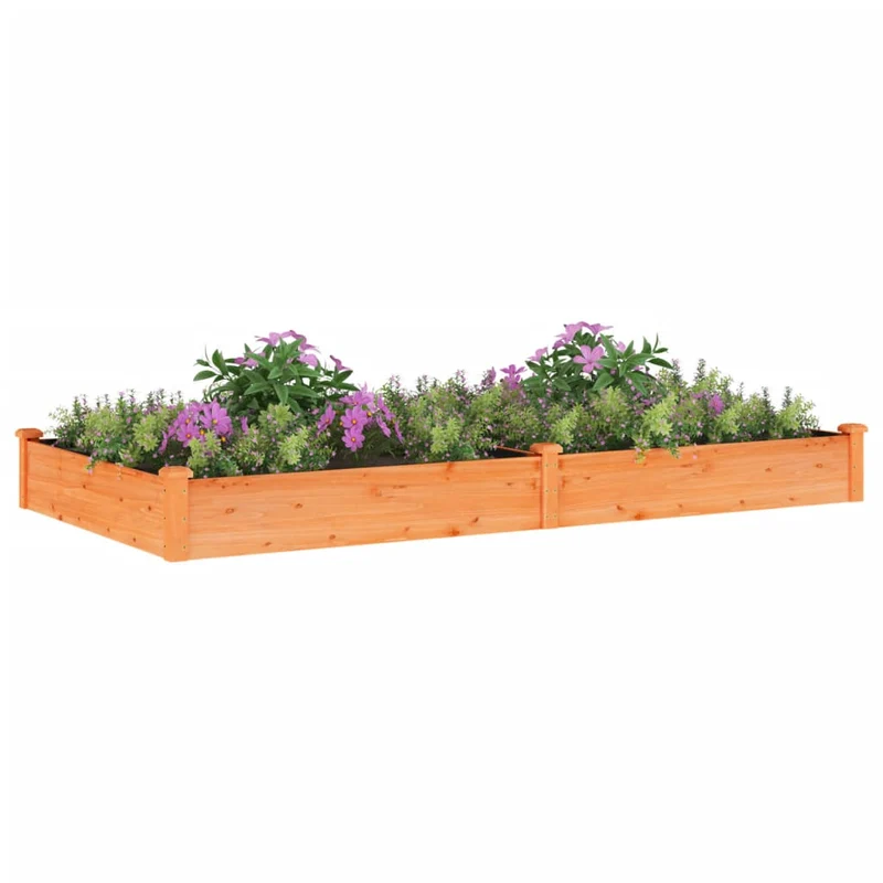 Jardinera Arriate Con Forro Madera Abeto Marrón 240x120x25 Cm