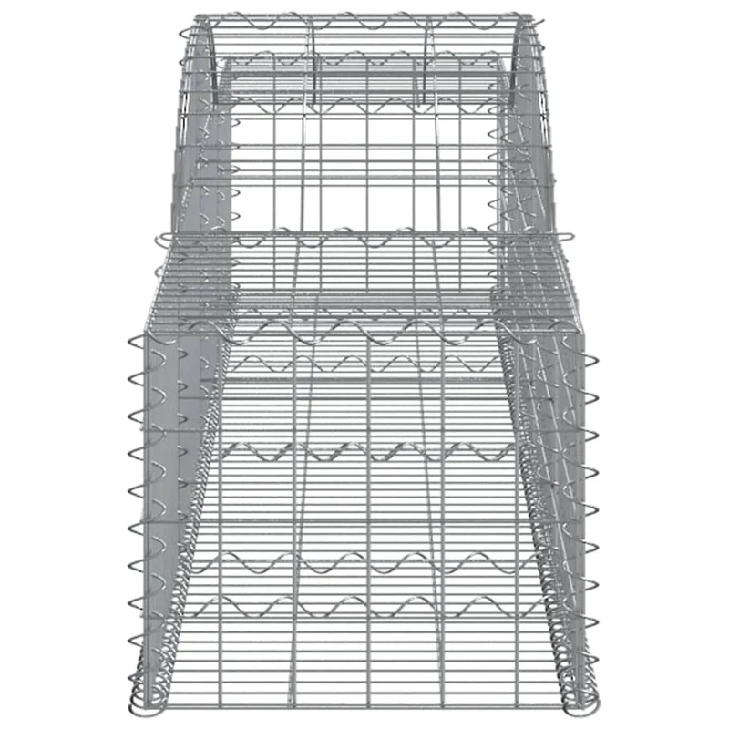 Cestas De Gaviones 9 Uds Forma De Arco Hierro 300x50x40/60 Cm