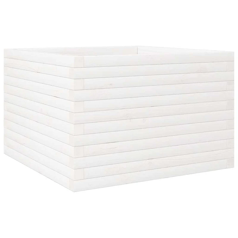 Jardinera Madera Maciza De Pino Blanco 70x70x46 Cm