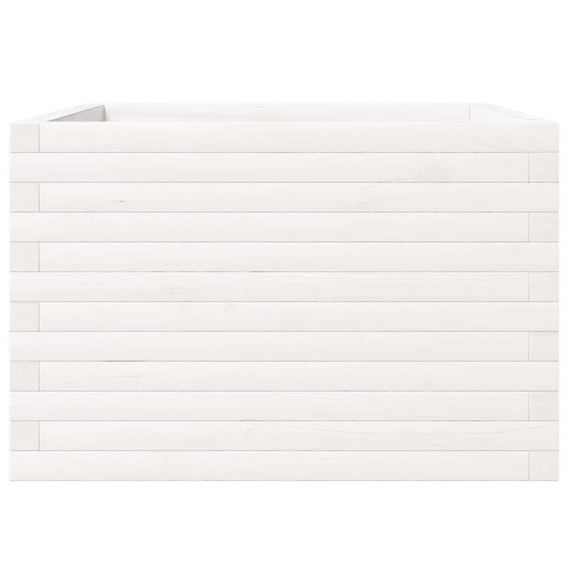 Jardinera Madera Maciza De Pino Blanco 70x70x46 Cm