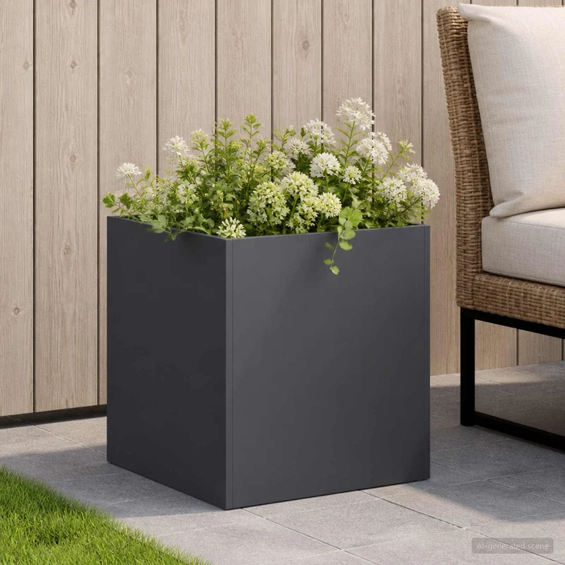 Macetero De Jardín Gris Antracita 35 X 35 X 35 Cm