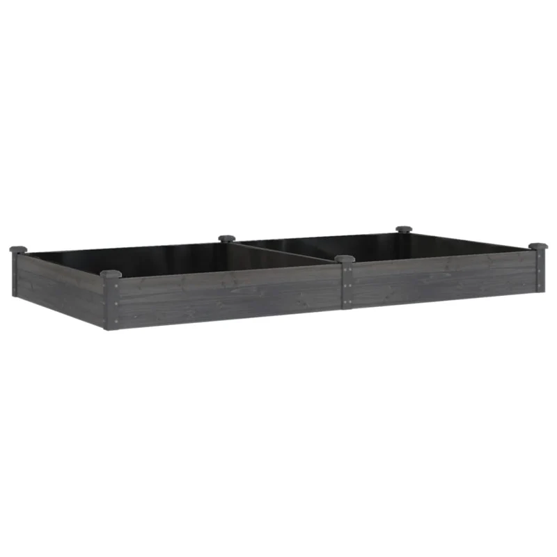 Jardinera Arriate Con Forro Madera Abeto Gris 240x120x25 Cm