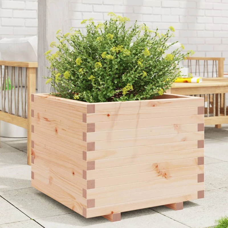 Jardinera Madera Maciza De Pino 60x60x49,5 Cm