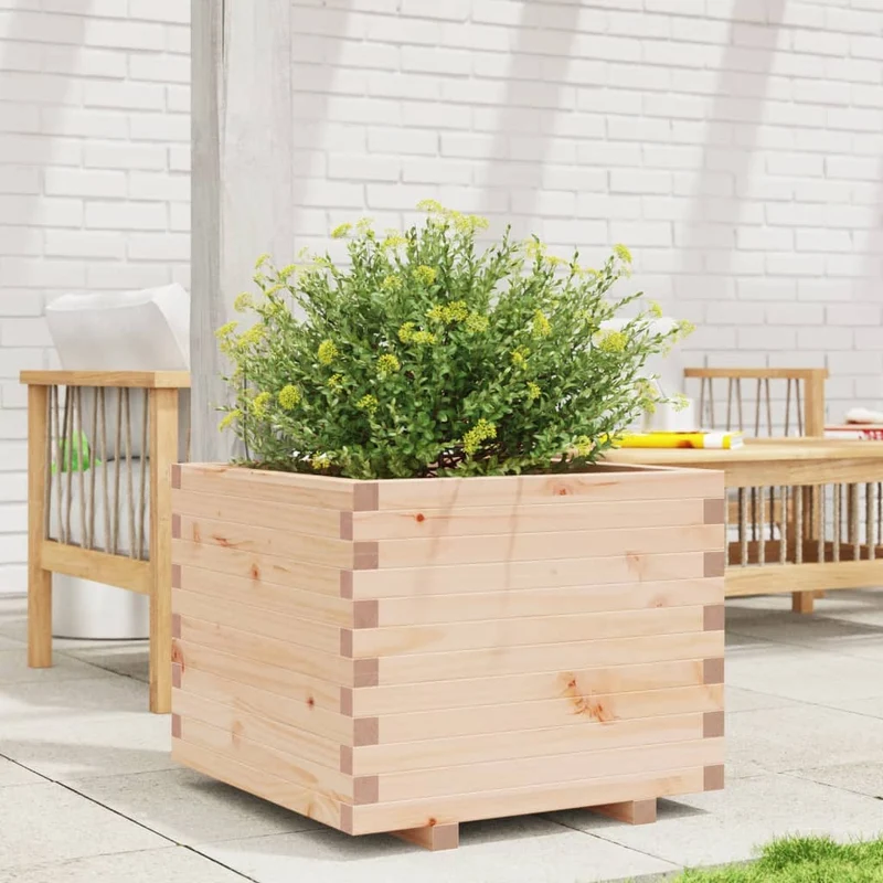 Jardinera Madera Maciza De Pino 60x60x49,5 Cm