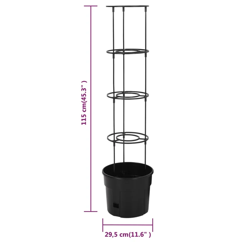 Macetero Para Tomates Polipropileno Antracita Ø29,5x115 Cm