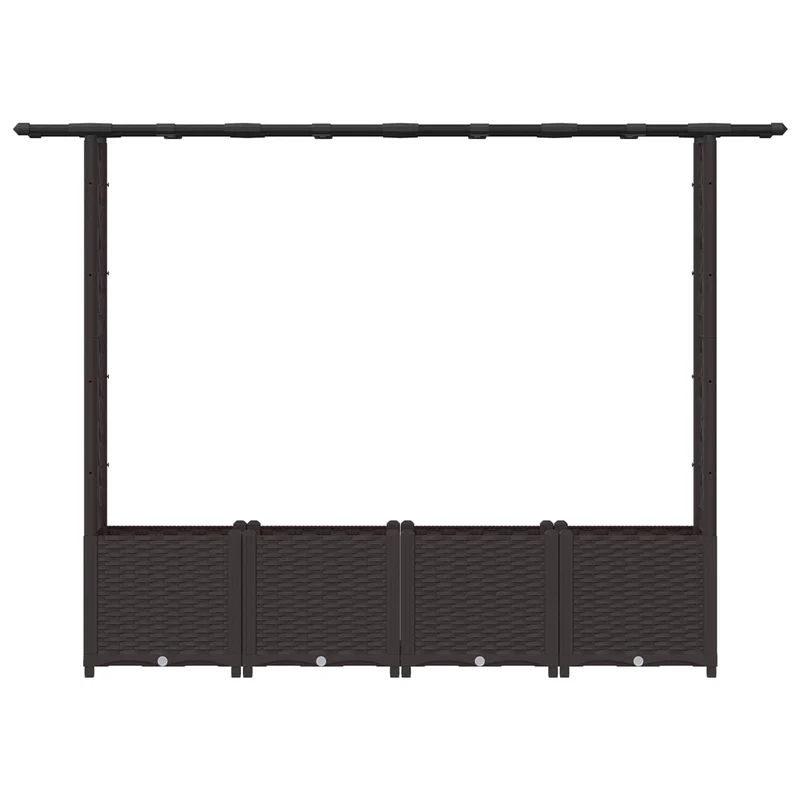 Cama Elevada Con Trellis Y Techo Marrón 203 X 40 X 136 Cm Pp