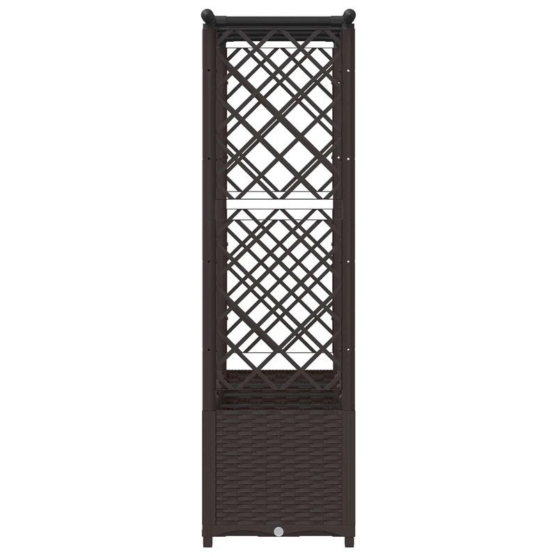 Cama Elevada Con Trellis Y Techo Marrón 203 X 40 X 136 Cm Pp
