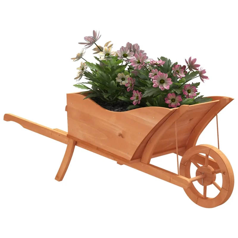 Jardinera Con Forma De Carretilla Madera De Abeto 128x45,5x43cm